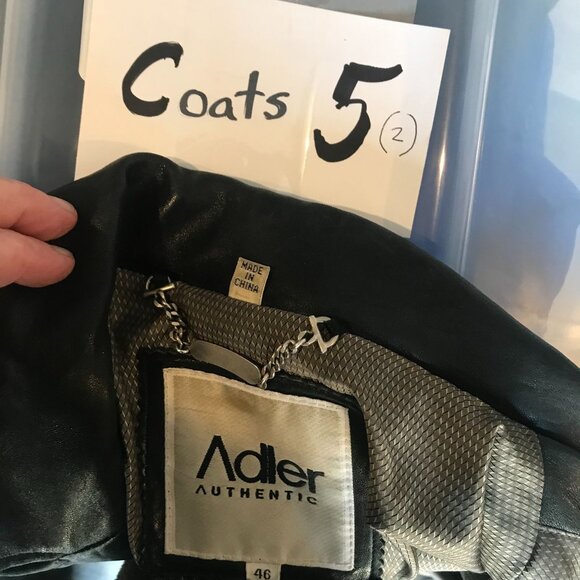 Adler Black Lambskin Mens 3XL Leather Jacket 3 Button Coat Size 46L - Picture 9 of 9